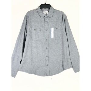 Goodfellow & Co Midweight Flannel Button Up Shirt Men L Blue Standard Fit Causal